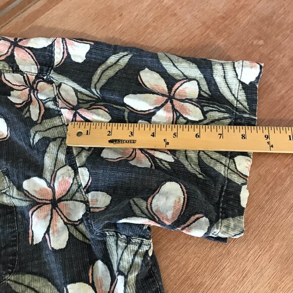 Tommy Bahama 100% Silk Hawaiian Shirt Men XXL Green Floral Button Up Pocket - Picture 9 of 12